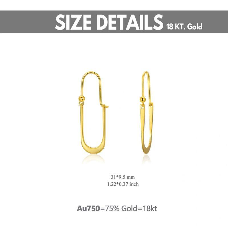 Pendientes colgantes ovalados de oro de 10 quilates-3