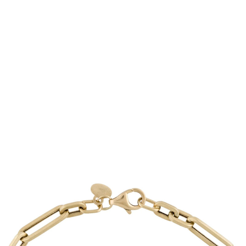 Pulsera de cadena de clip de papel de oro de 14 quilates-3