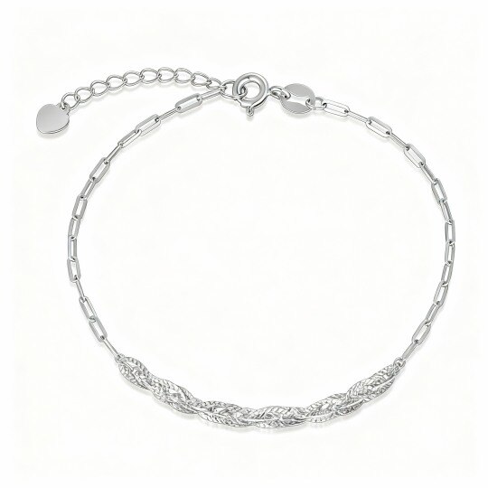 Pulsera de oro blanco de 10 quilates con forma de clip
