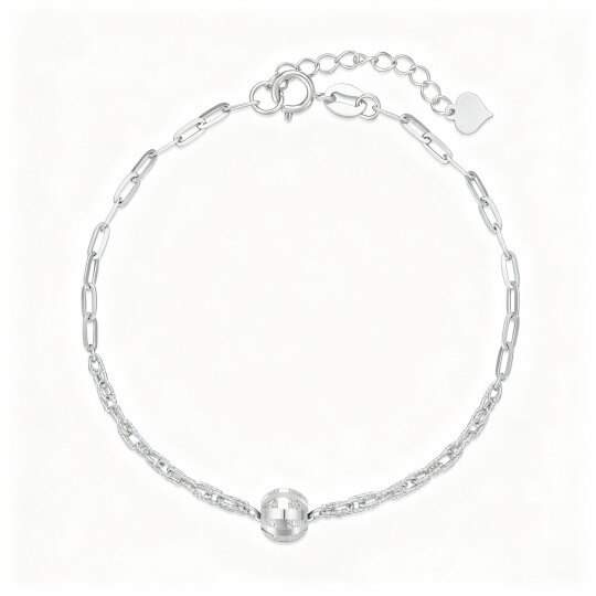Pulsera de oro blanco de 10 quilates con forma de clip