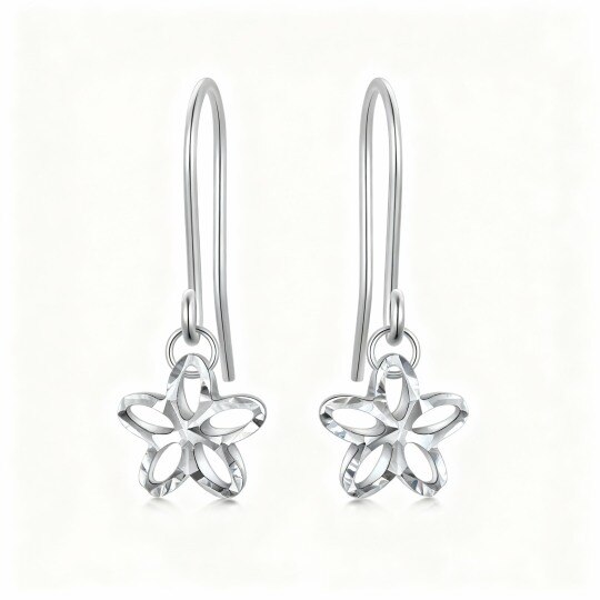 10K White Gold Peach Blossom Drop Earrings