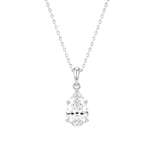 10K White Gold Pear Cut Lab-Grown Diamond Lab-Grown Diamond Necklaces