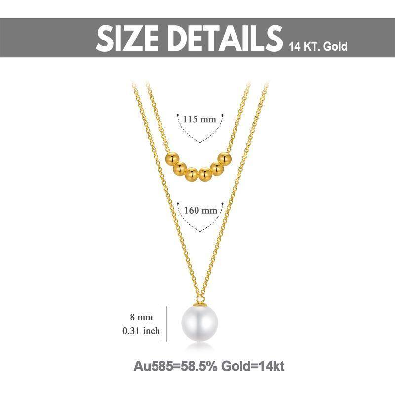 Collar con colgante de perlas chapado en oro blanco y platino-5