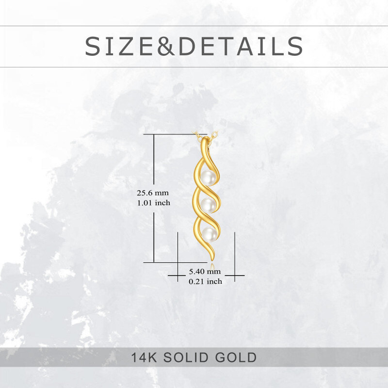 14K Gold Pearl Pendant Necklace-5