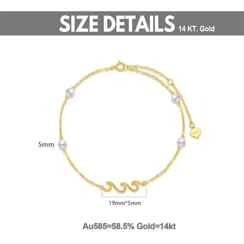 18K Gold Pearl Spray Charm Bracelet-5