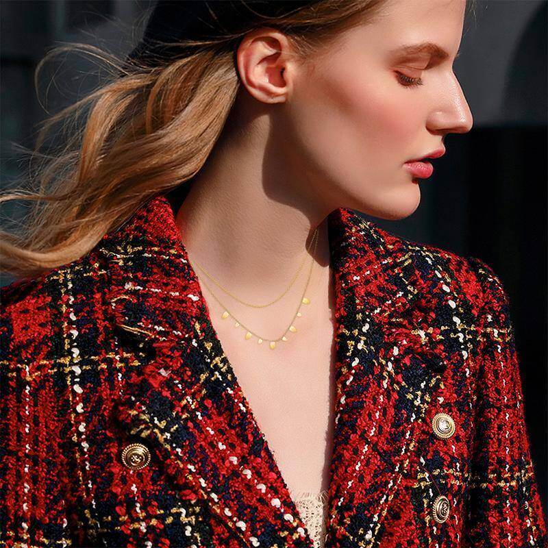 Collar con colgante de oro blanco de 14 quilates-2
