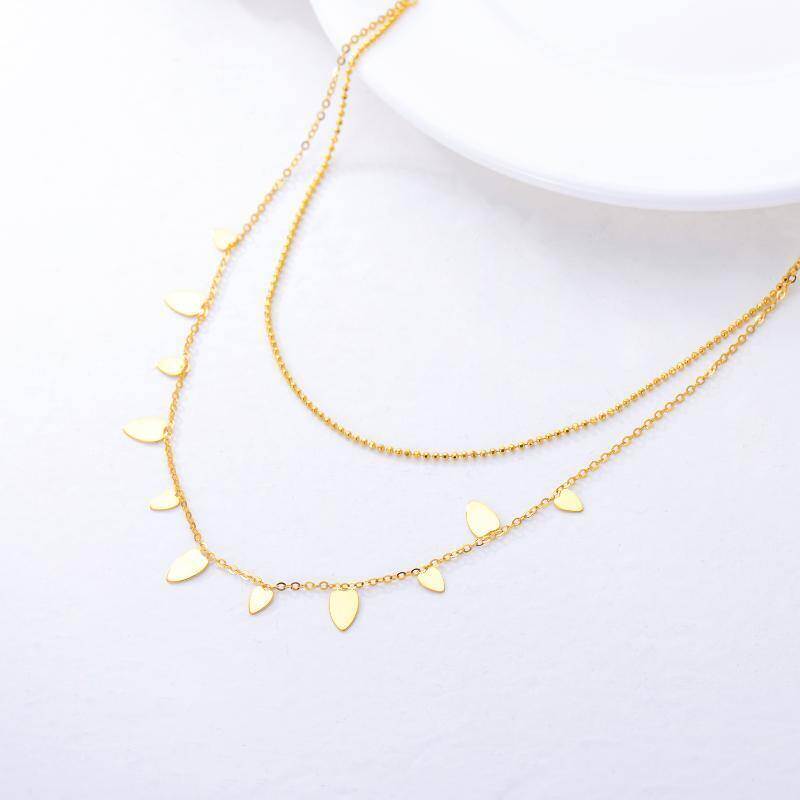 Collar con colgante de oro blanco de 14 quilates-5