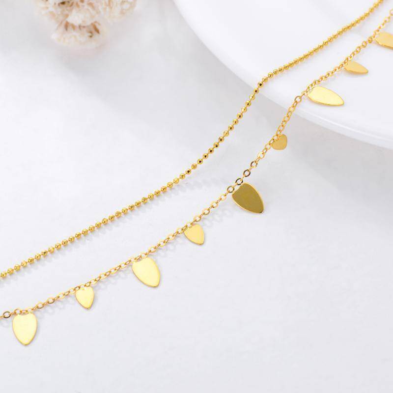 Collar con colgante de oro blanco de 14 quilates-6
