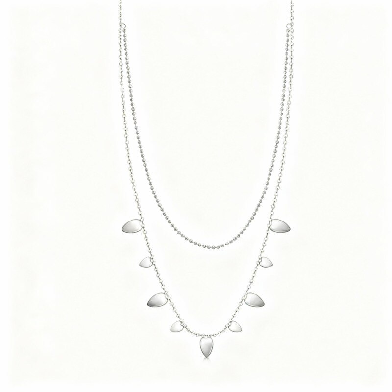 Collar con colgante de oro blanco de 14 quilates-1