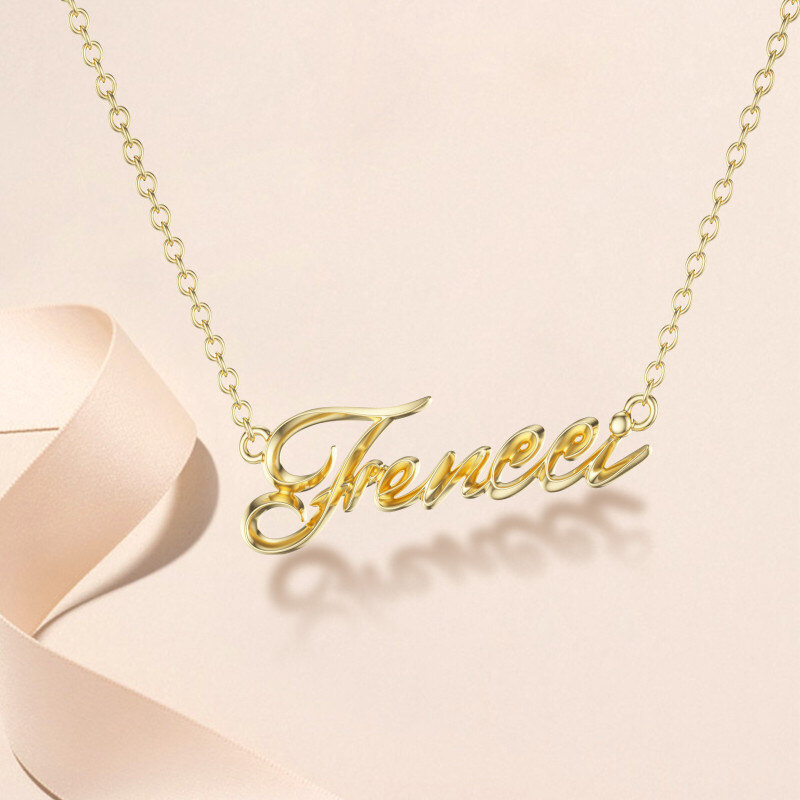 Collar con colgante de oro de 10 quilates-3