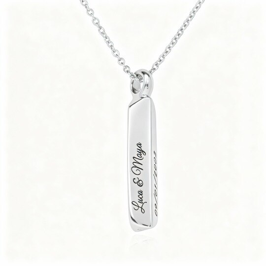 10K White Gold Personalized Classic Name Bar Necklace