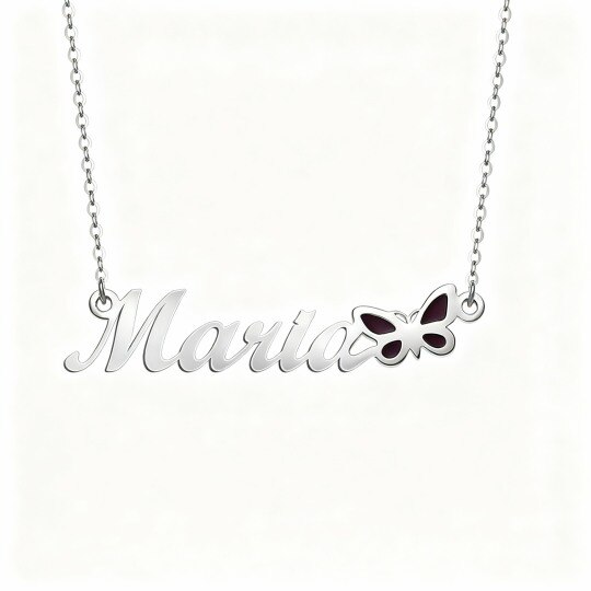 Collier pendentif papillon classique personnalisé en or blanc 10 carats