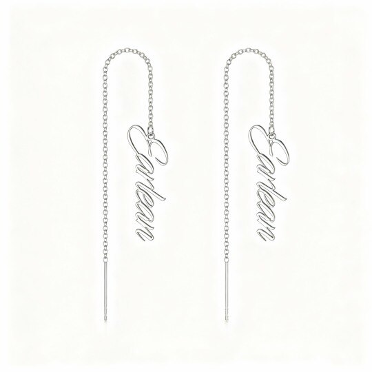 Boucles d'oreilles pendantes classiques personnalisées en or blanc 10 carats