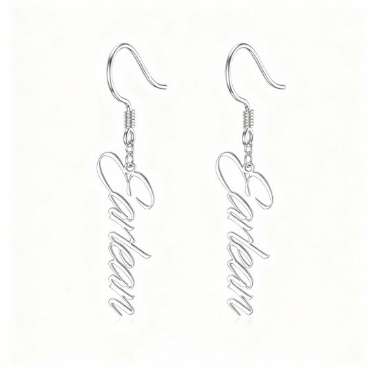 Boucles d'oreilles pendantes classiques personnalisées en or blanc 10 carats