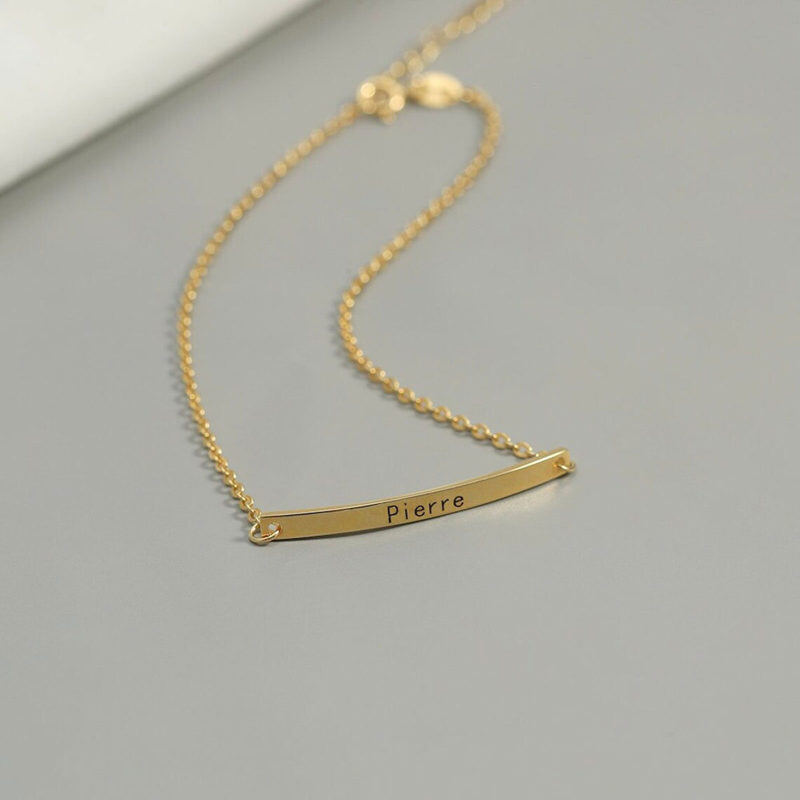 Bracelet d'identification classique personnalisé en or 10 carats-3