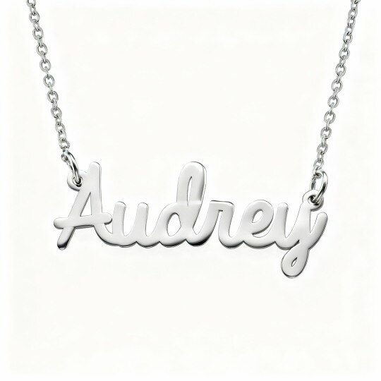 10K White Gold Personalized Classic Name & Mother & Mother & Daughter Pendant Necklace