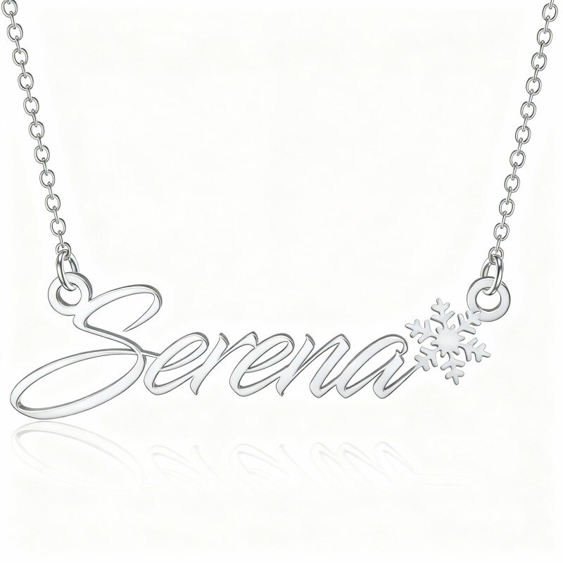 18K White Gold Personalized Classic Name Pendant Necklace-1
