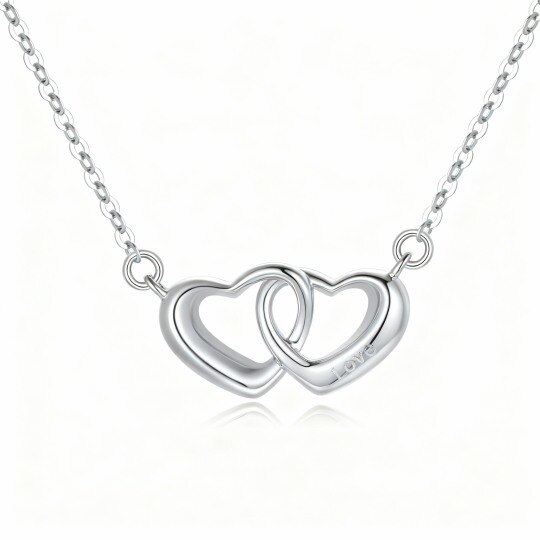 Collier pendentif cœur en or blanc 10 carats avec gravure personnalisée