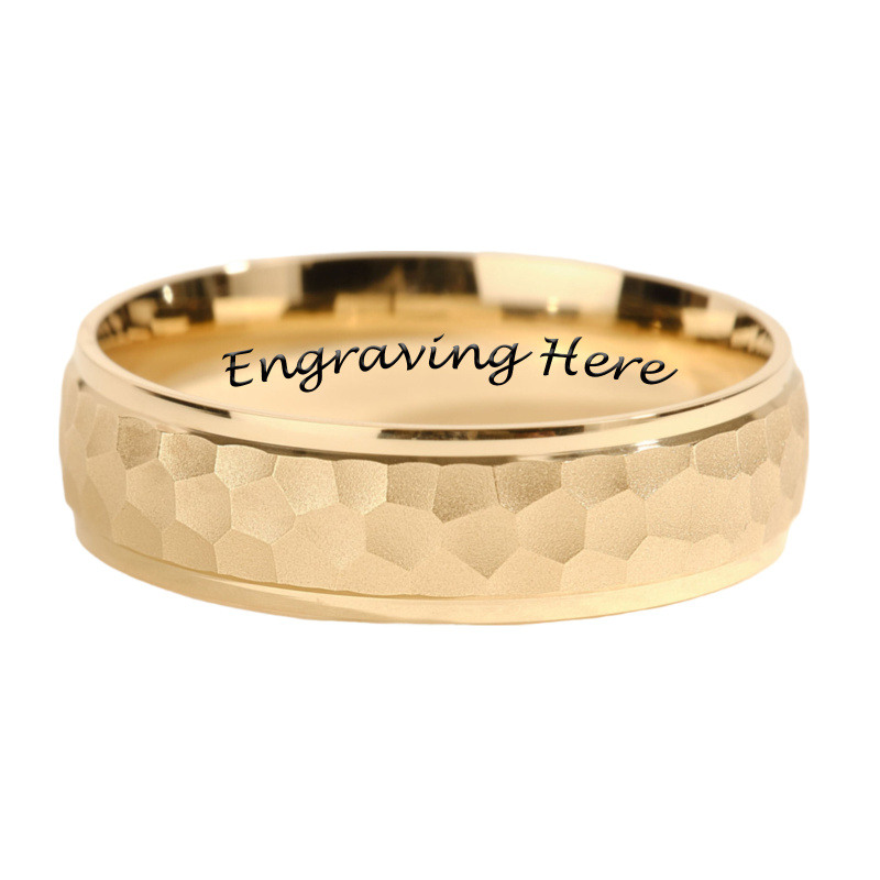 Bague personnalisée à gravure en or rose 18K-4