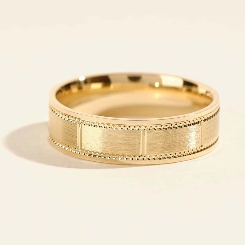 Anillo grabado personalizado en oro de 14 quilates para hombre-4