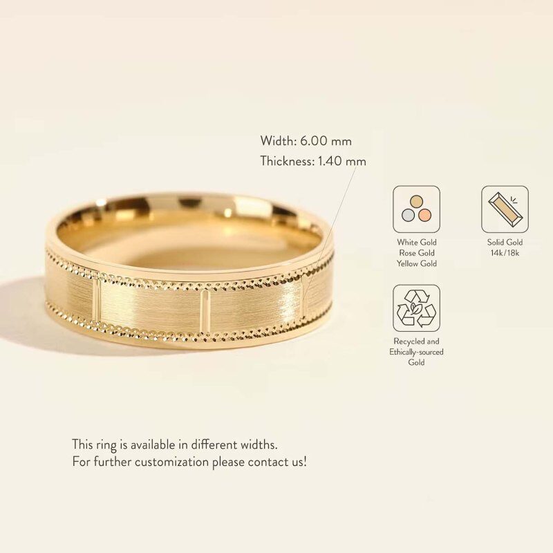 Anillo grabado personalizado en oro de 14 quilates para hombre-5