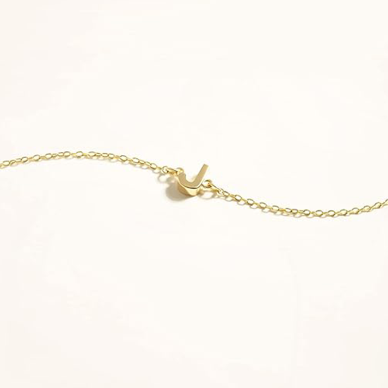 Personalisiertes Armband mit Anfangsbuchstaben aus 14-karätigem Gold für Damen-3