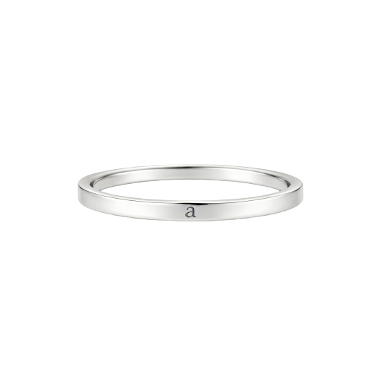 Gepersonaliseerde ring met initialen van 10 karaats witgoud