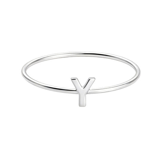 Gepersonaliseerde ring met initialen van 10 karaats witgoud