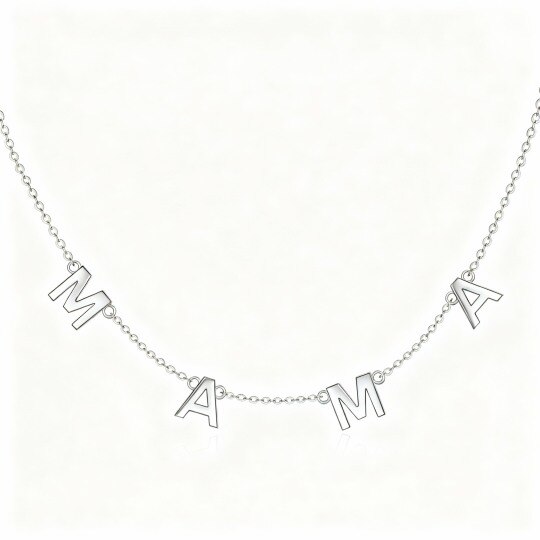 Personalisierte Choker-Halskette aus 10-karätigem Weißgold mit Initialbuchstaben