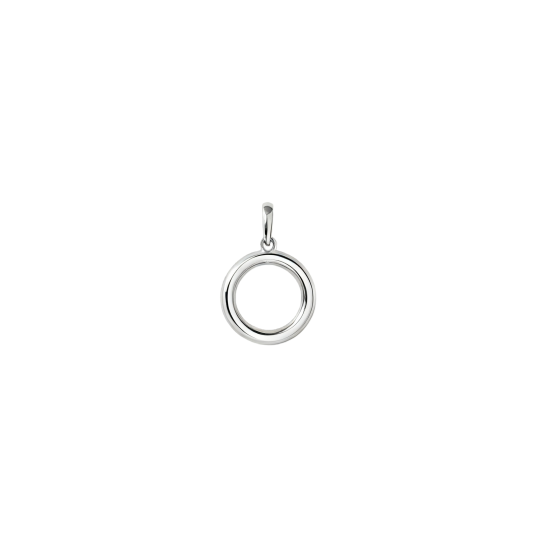 10K White Gold Personalized Initial Letter Pendant Charms with Initial Letter O