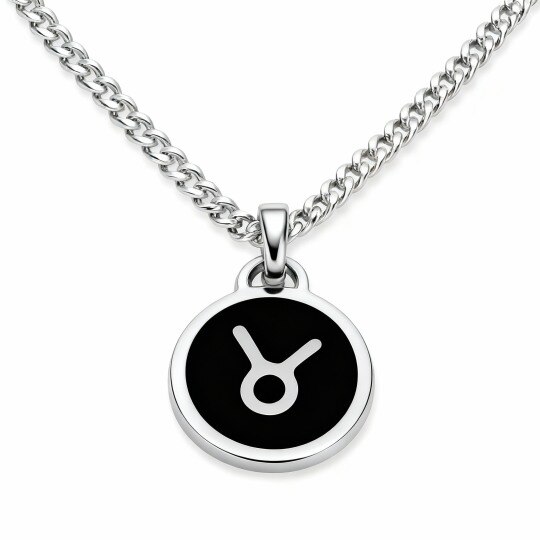 9Kホワイトゴールド パーソナライズされたイニシャルレターペンダントネックレス（メンズ）