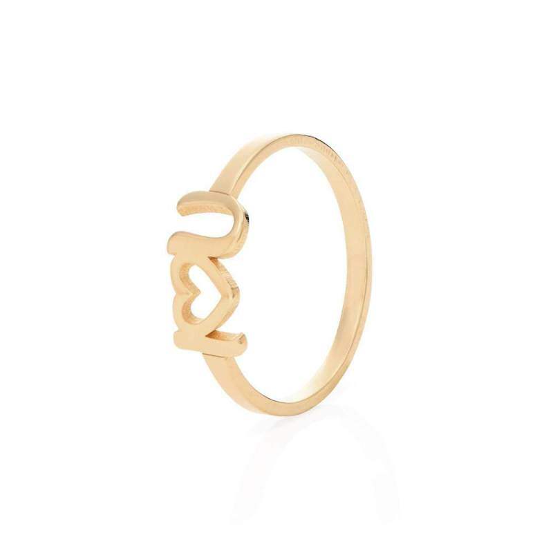 18K Gold Personalized Initial Letter Ring For Women-3