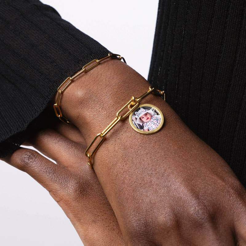 Personalisiertes Foto-Charm-Armband aus 18-karätigem Gold-2