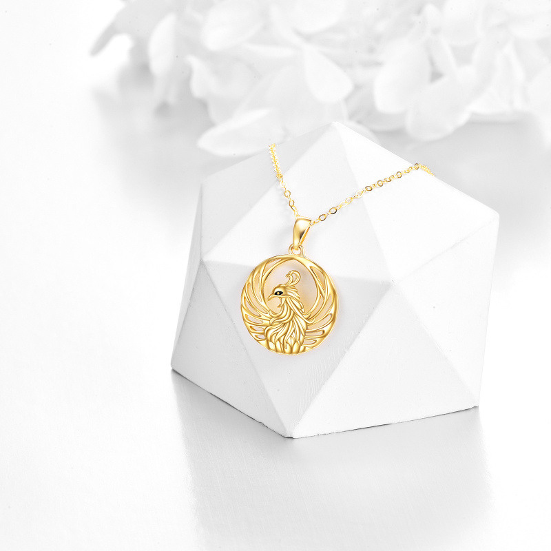 Collier pendentif phénix en or 10 carats-3