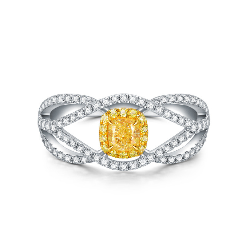 10K Rose Gold Princess Cut Diamond & Citrine Custom Engagement Ring D Color VVS1 Clarity 3EX-3