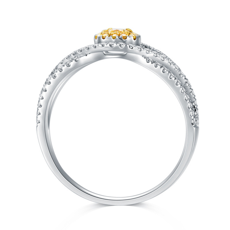10K Rose Gold Princess Cut Diamond & Citrine Custom Engagement Ring D Color VVS1 Clarity 3EX-4