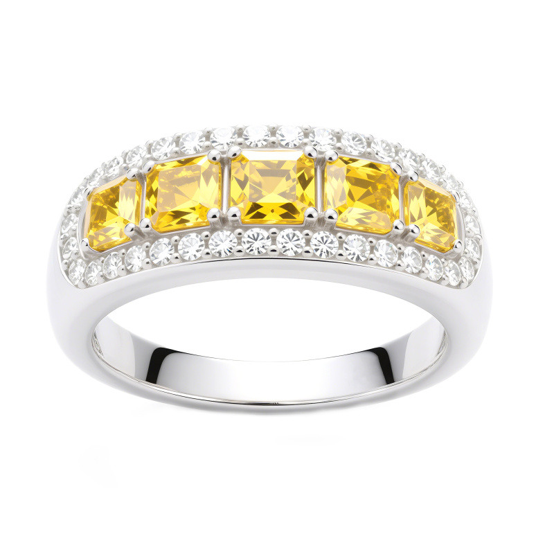 Bague de fiançailles en or rose 10 carats, taille princesse-2