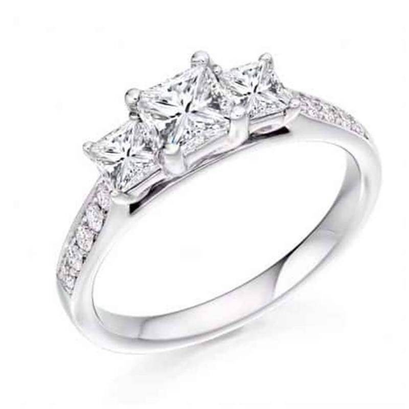 10K Rose Gold Princess Cut Moissanite Bridal Set-3