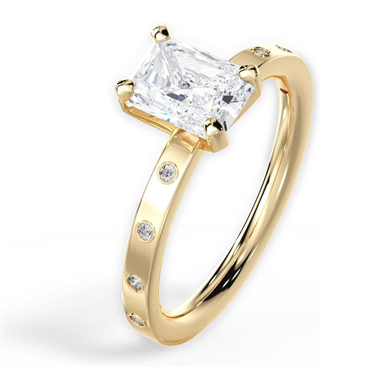 Obrączka ślubna Princess Moissanite ze złota 10K-2