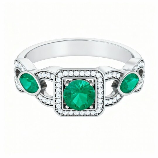 10K White Gold Radiant Cut Engagement Ring