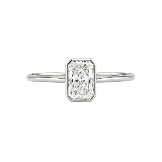10K White Gold Radiant Cut Lab-Grown Diamond Custom Engagement Ring D Color VVS1 Clarity 3EX IGI Certified