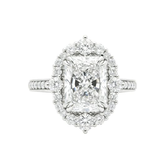 10K White Gold Radiant Cut Lab-Grown Diamond Custom Engagement Ring D Color VVS2 Clarity 3EX IGI Certified