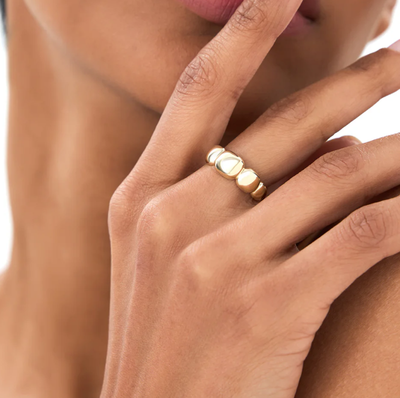 Anillo de oro blanco de 10 quilates-3