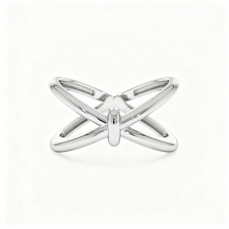 Bague en platine plaqué or blanc-1