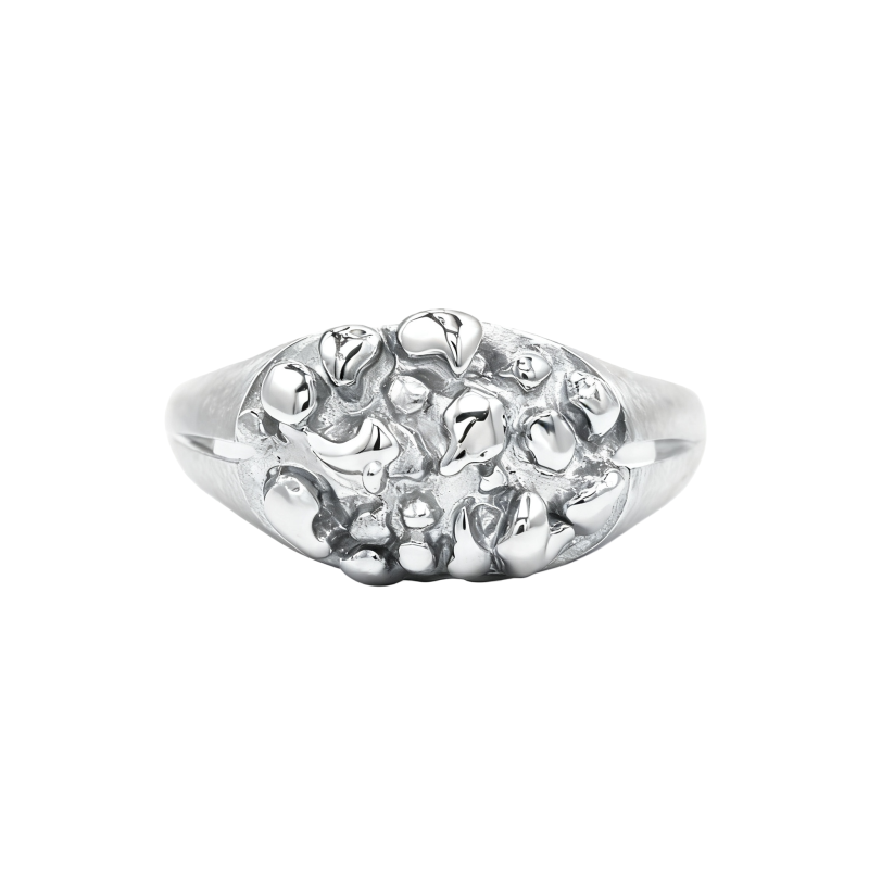 Anillo de oro blanco de 18 quilates para hombre-1