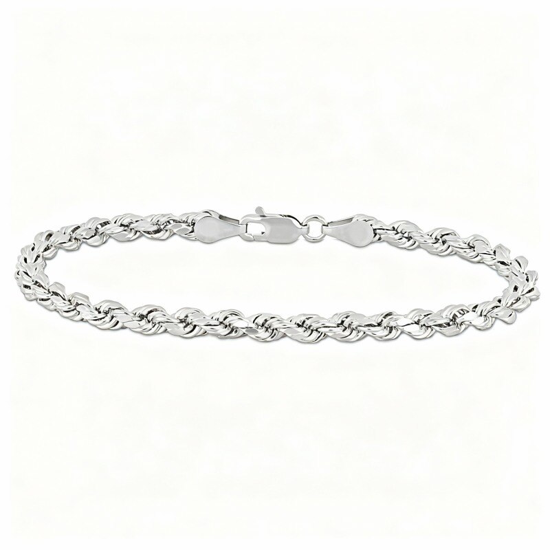 Platinum with White Gold Plated Rope Chain Bracelet for Men-1