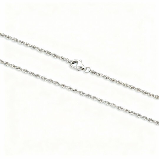 10K White Gold Rope Chain Necklace