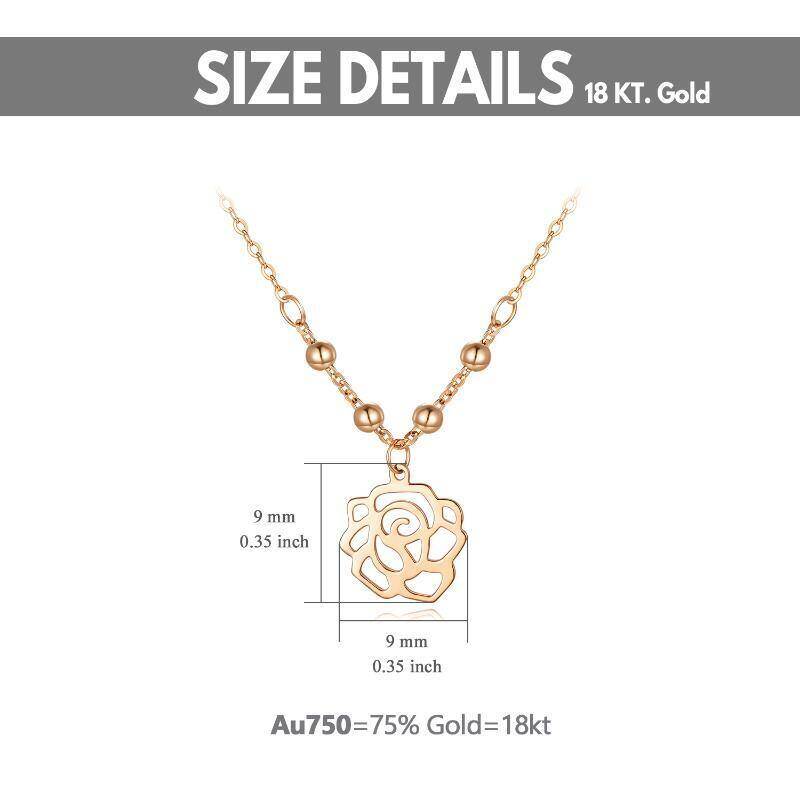 18K Gold Rose Pendant Necklace-6