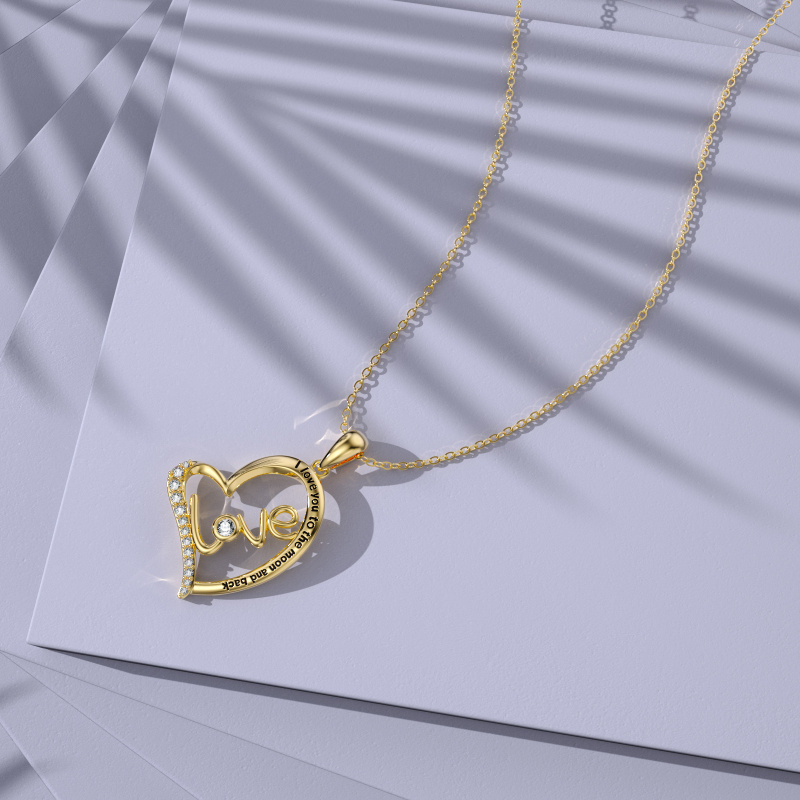 Collar con colgante de piedra natal personalizado, de cristal circular y oro de 18 quilates-5