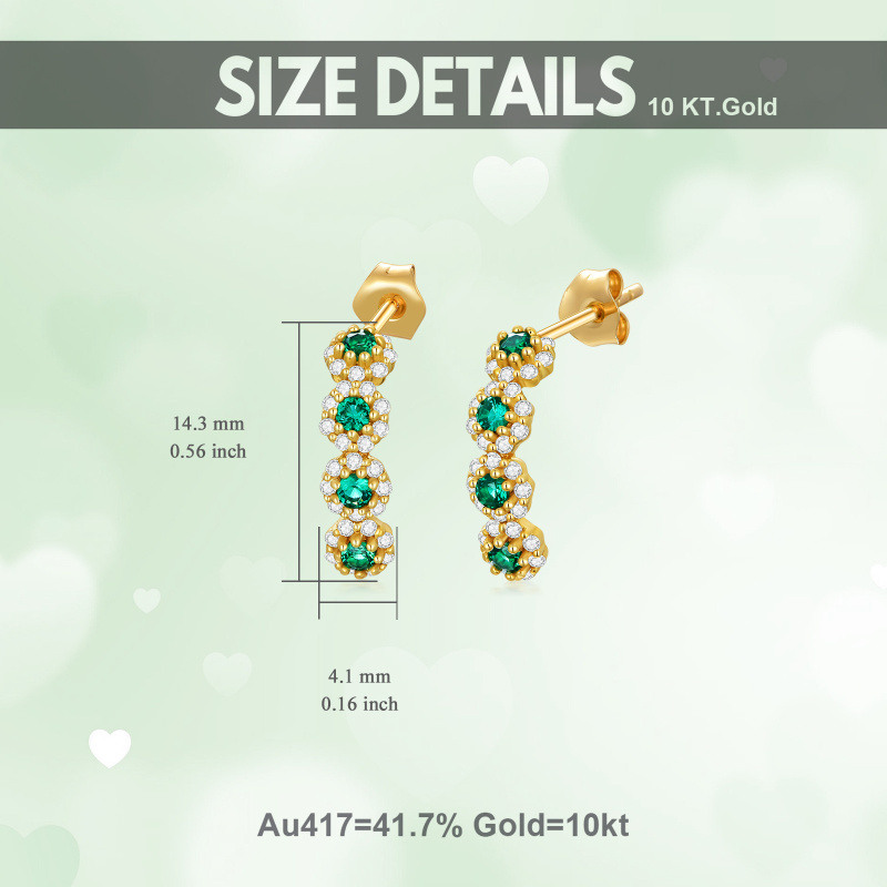 Boucles d'oreilles puces en or 18 carats avec zircon cubique en forme de fleurs sauvages-3